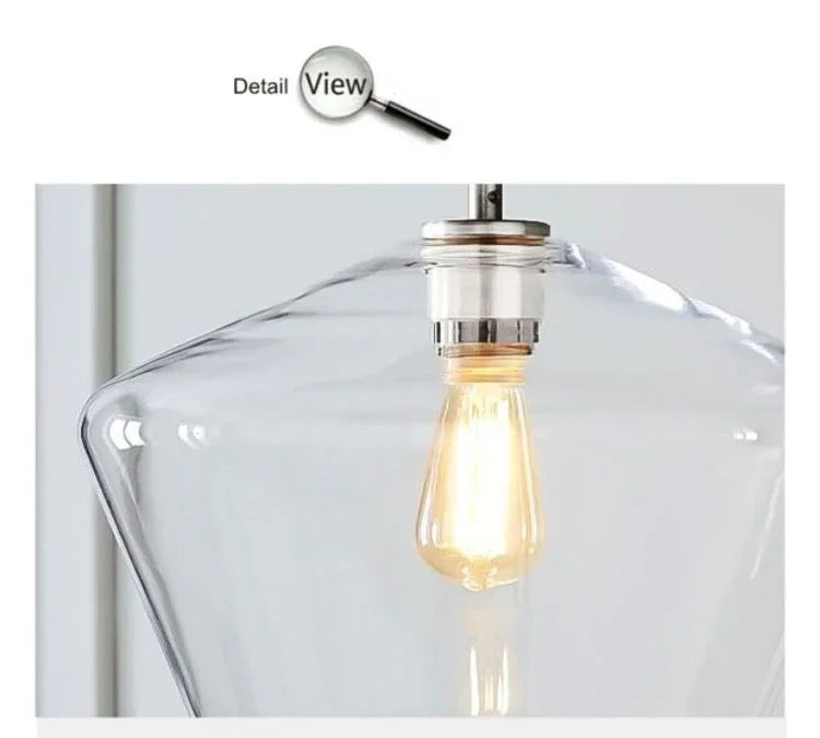 Minimalist Dining Room Chandelier Bedside Lamp Kitchen Bar Table Lamp Bedroom Lighting Glass Light Luxury Nordic Lamps