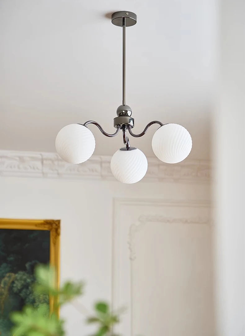 Glass Ball Chandelier for Modern Bedroom Home Decor - Elegant Hanging Light Fixture