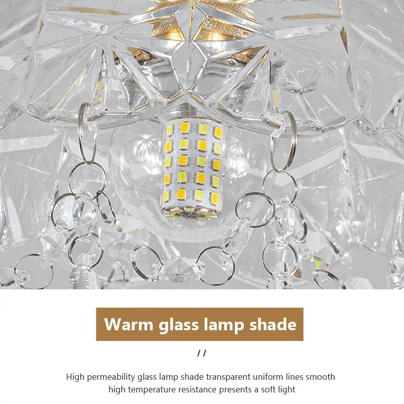 Modern Glass Pendant Lamp - Restaurant Suspension Chandelier for Living Room Dining Room Bedroom Light Fixtures Home Decor Hanging Lamp