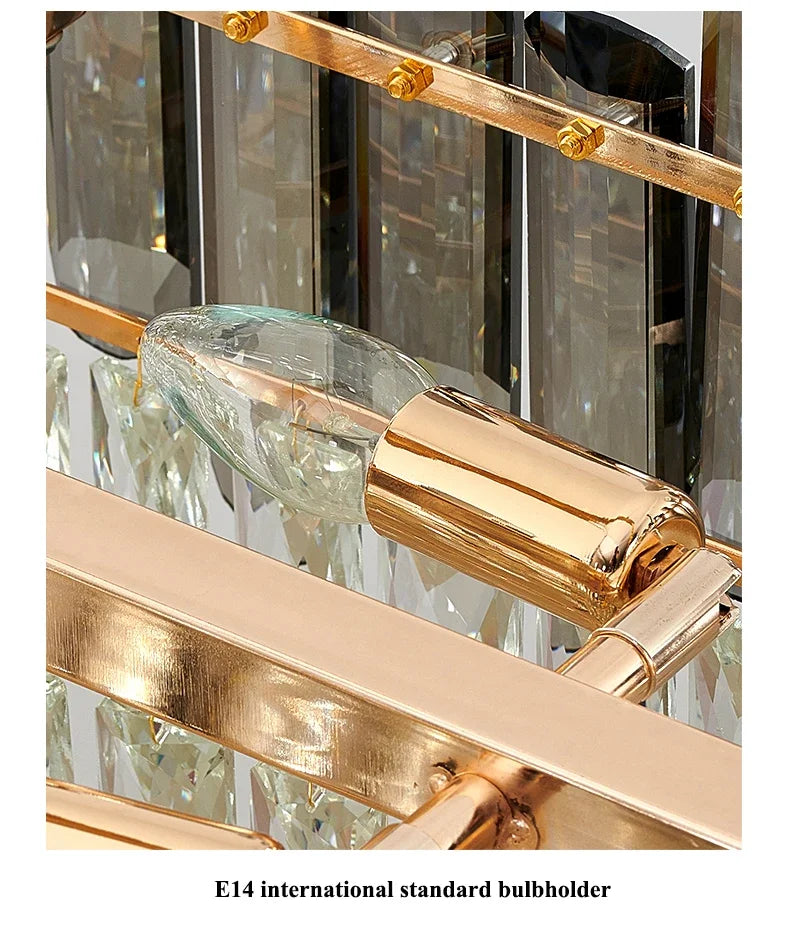 LED Crystal Chandeliers - Gold Luxury Lighting for Dining Living Room Bedroom and Kitchen Island - Indoor Hanging Light