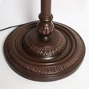 Antique Style Tall Standing Stained Glass Reading Floor Lamp - Luxurious Handcrafted Lighting for Cozy Spaces