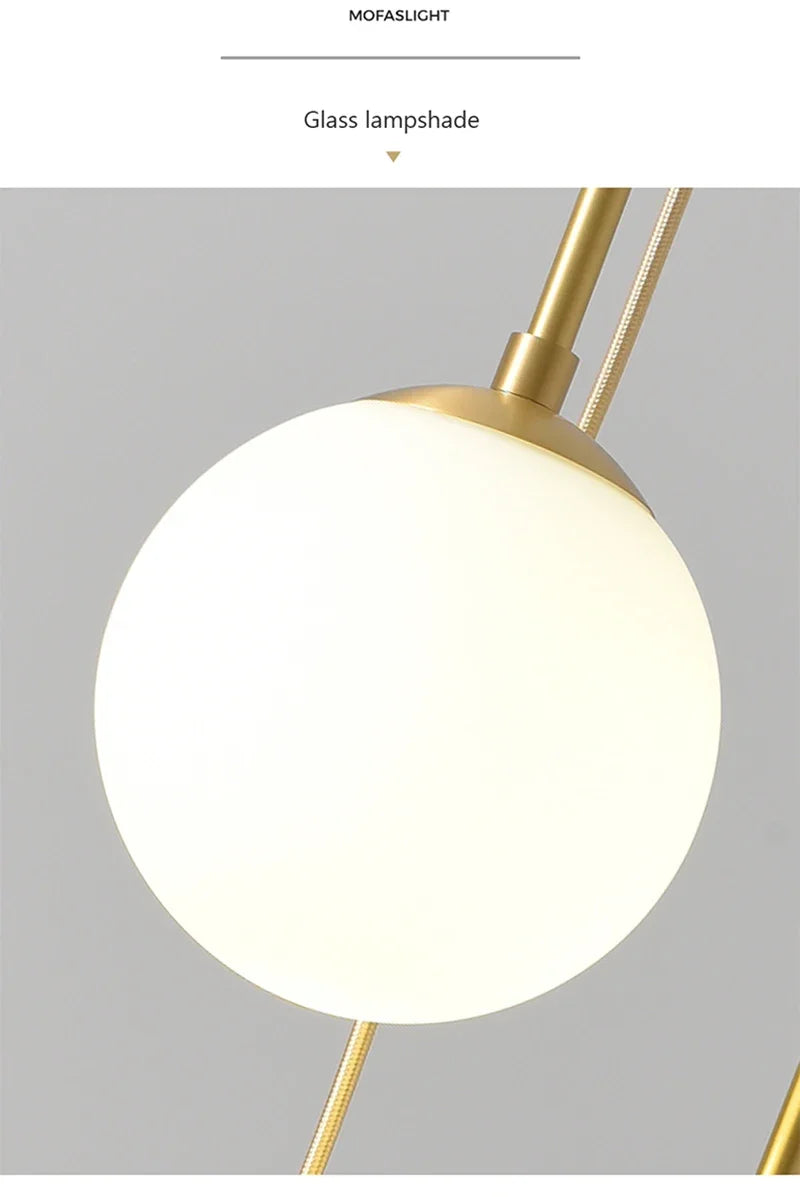 Modern Glass Ball LED Pendant Lamp for Dining Room Hotel Lobby and Stairs - Elegant Chandelier Hanging Light