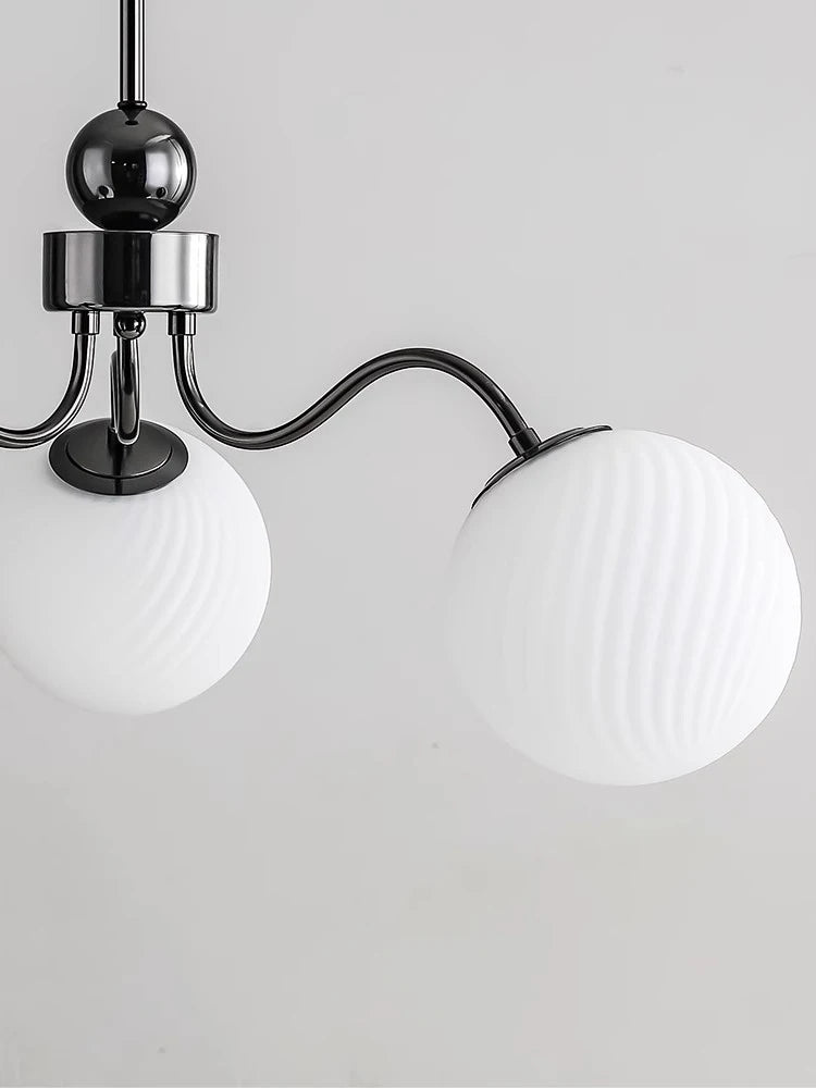 Glass Ball Chandelier for Modern Bedroom Home Decor - Elegant Hanging Light Fixture