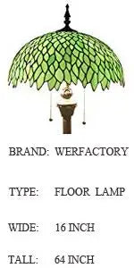 Green Wisteria Stained Glass Floor Lamp - 66 Corner Torch with 12 Shade Elegant Lighting