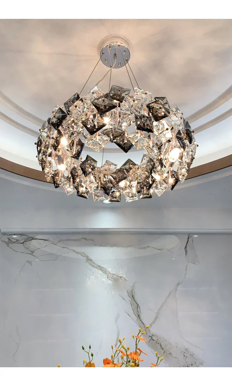 Postmodern Crystal Chandelier for Living Room  Bedroom - Elegant Three-Color Design for Home  Restaurant