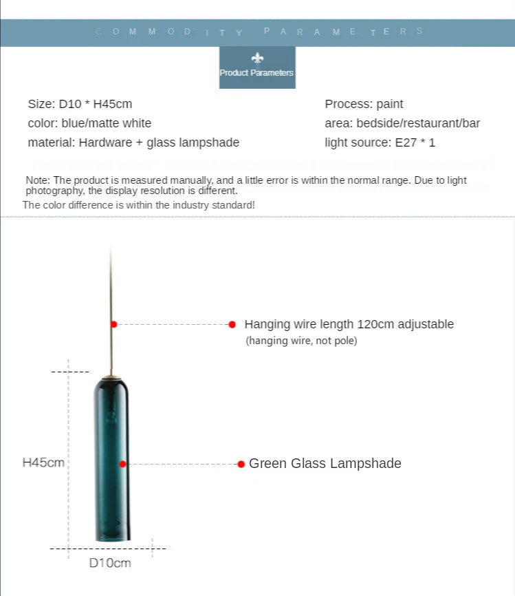 Modern Pendant Lamp LED Glass Nordic Hanging Lighting Fixtures Suspension  Creative Living Bedside Bedroom Indoor Chandeliers