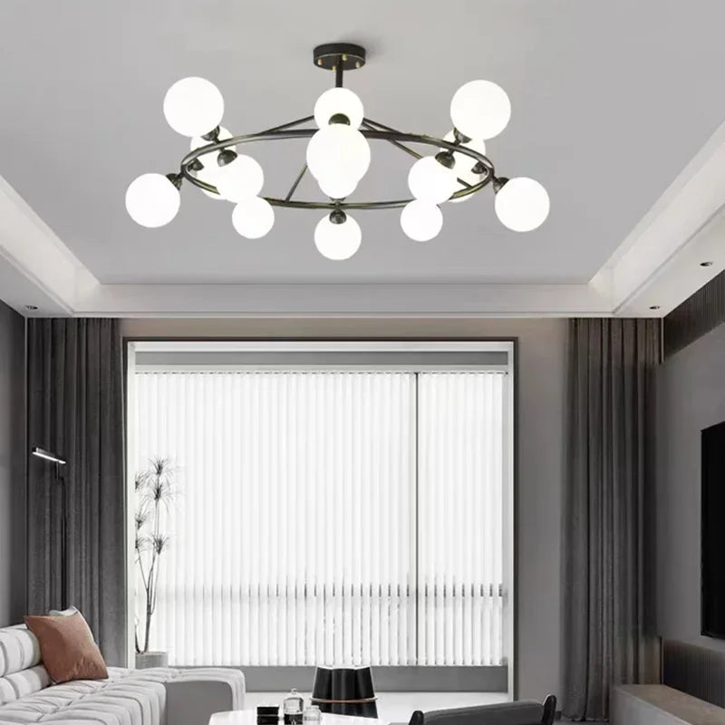 Magic Bean Glass Ball LED Pendant Chandelier for Living Room Bedroom Home Hanging Suspension Lighting Fixture Decor