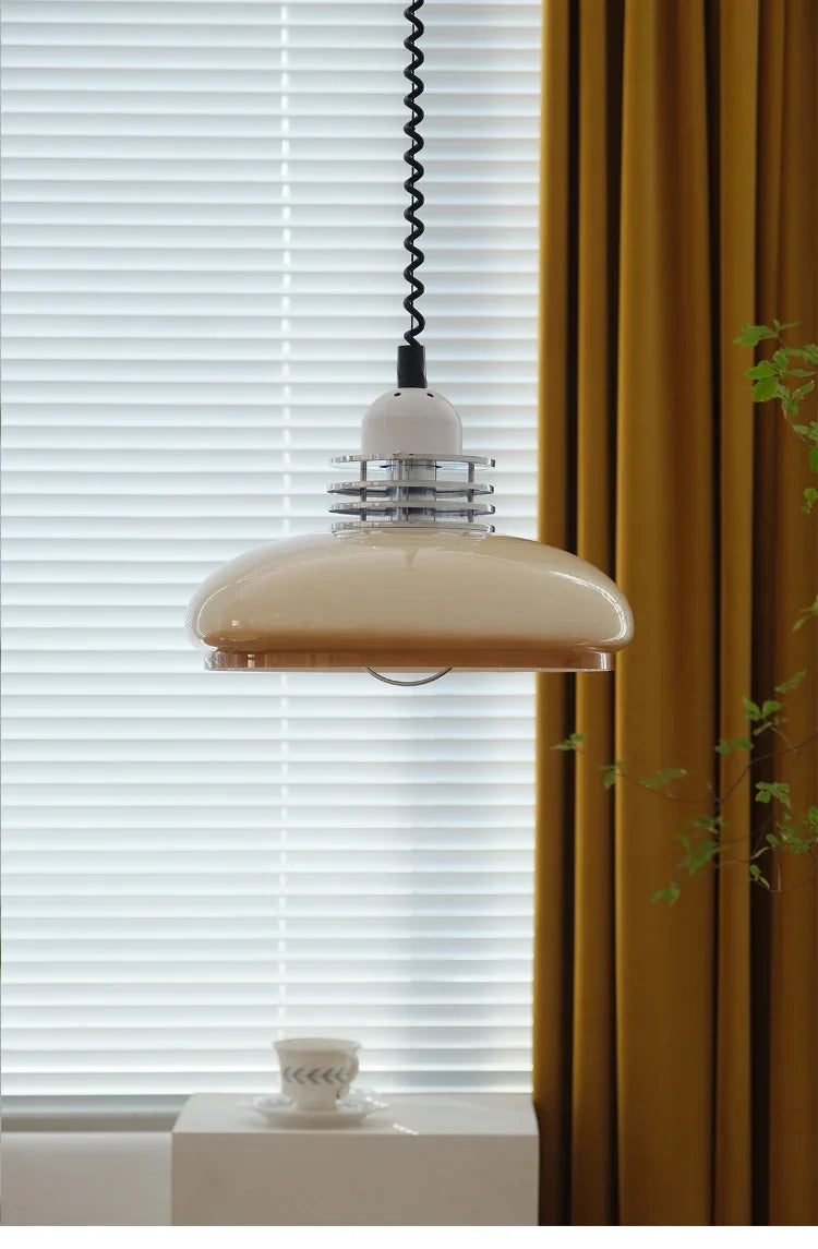 Bauhaus Glass Pendant Light LED Medieval Retro Retractable Chandeliers Restaurant Bar Bedroom Study Pendant Hanging Lamp Lustre