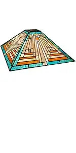 Mission Style Green Stained Glass Floor Lamp - Antique Double Light Reading Lamp with Handcrafted Elegance for Home Decor