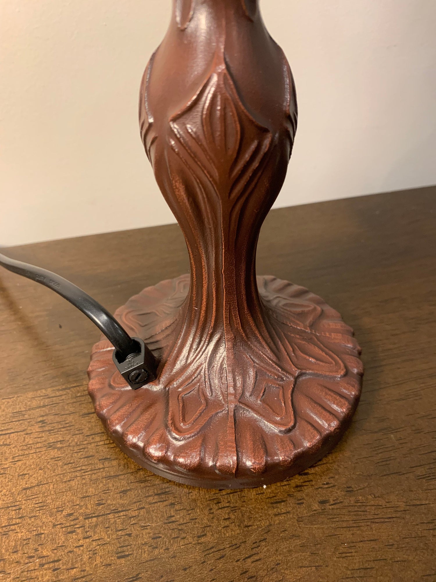 Tiffany Lamp, Leadglass Lamp, Stained Glass Shade, Crystal Bead Lamp Shade, Antique Lampshade, Stained Glass Lamp Shade, Bedside Lamp, Red S