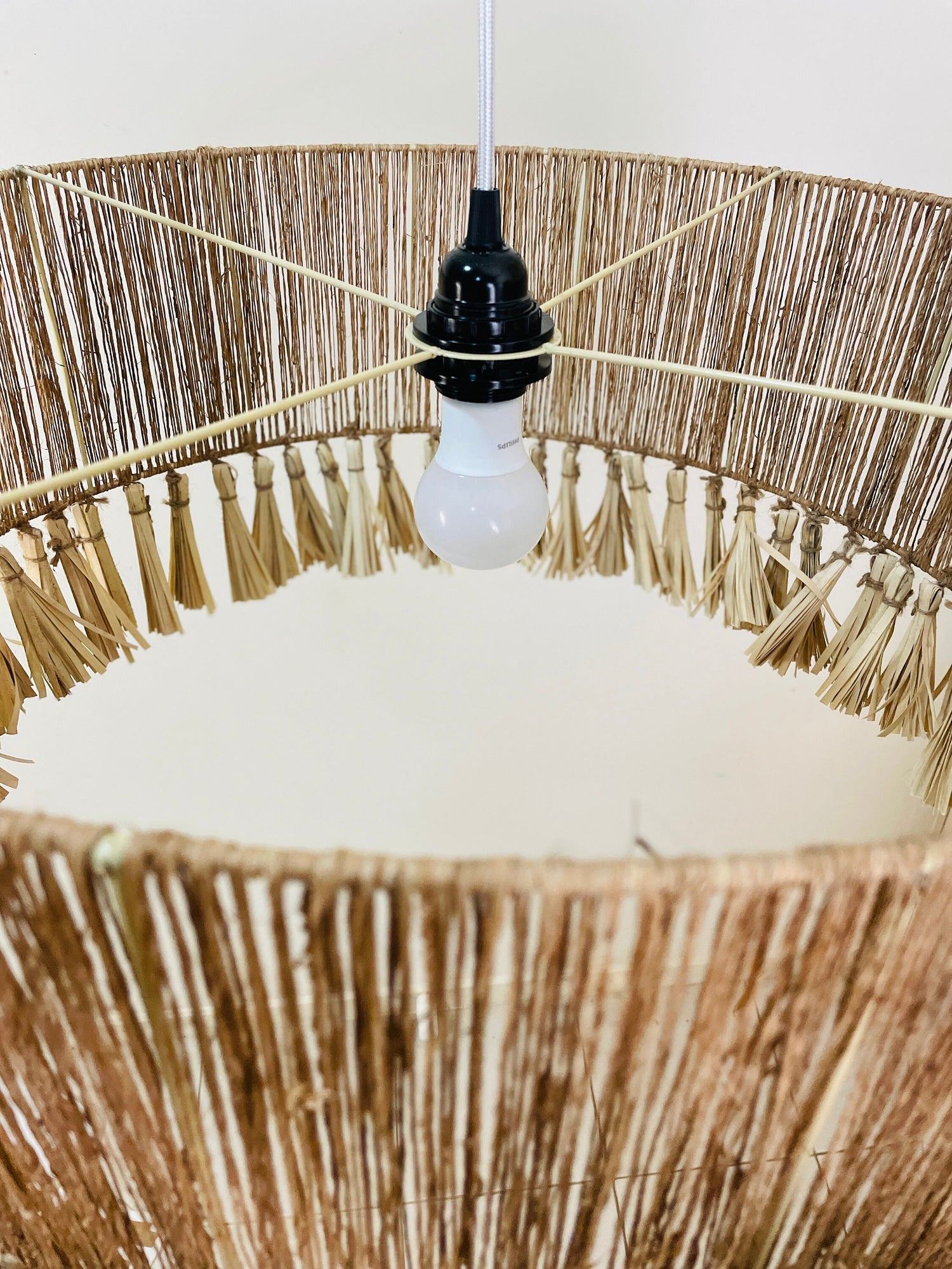 Large Round Jute Lampshade Handcrafted, Sustainable Eco Friendly Lighting, Pendant Light, Chandelier, Lampshade