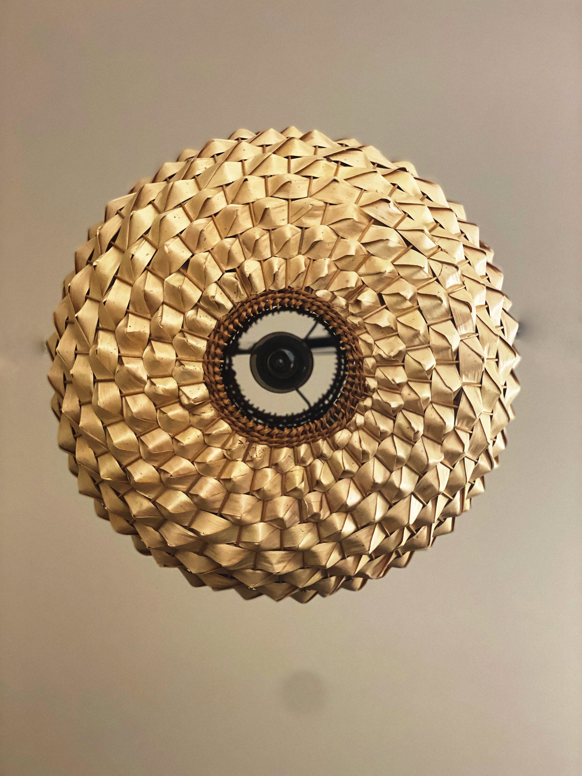 Palm Leave Round Lampshade Handcrafted, Sustainable Eco Friendly Lighting, Pendant Light, Chandelier, Lampshade
