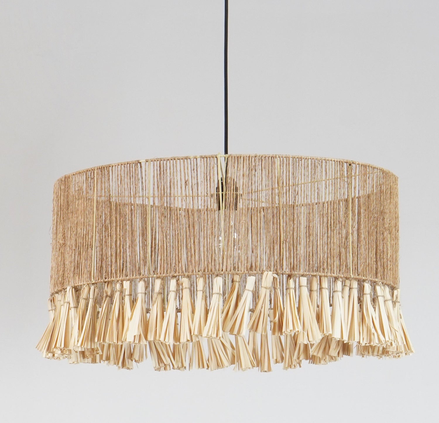 Large Round Jute Lampshade Handcrafted, Sustainable Eco Friendly Lighting, Pendant Light, Chandelier, Lampshade
