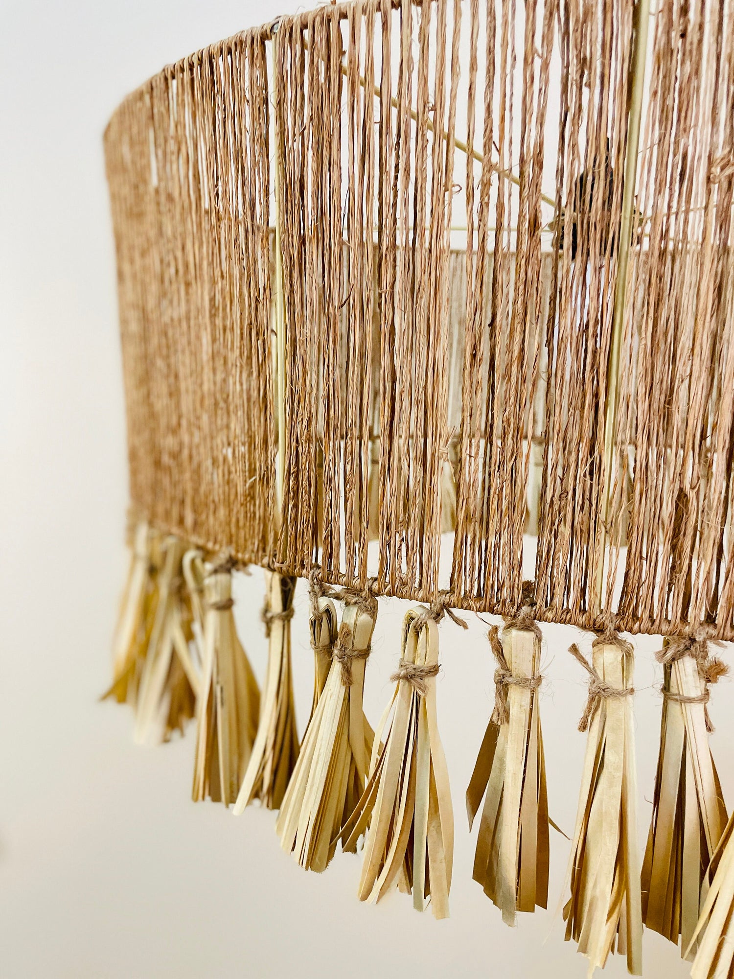 Large Round Jute Lampshade Handcrafted, Sustainable Eco Friendly Lighting, Pendant Light, Chandelier, Lampshade