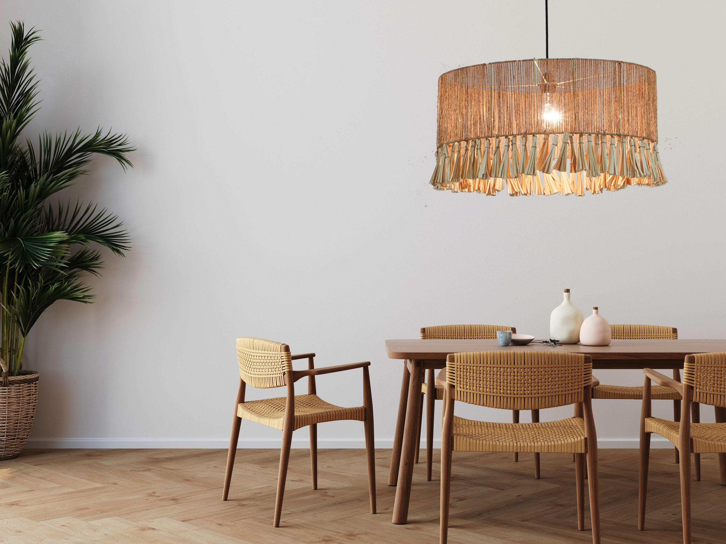 Large Round Jute Lampshade Handcrafted, Sustainable Eco Friendly Lighting, Pendant Light, Chandelier, Lampshade