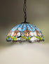 Tulips Tiffany Hanging Lamp 16in, Leadglass Stained Glass Shade, Crystal Bead Lampshade, Chandelier, Pendant Light, Living Room Kitchen Lamp