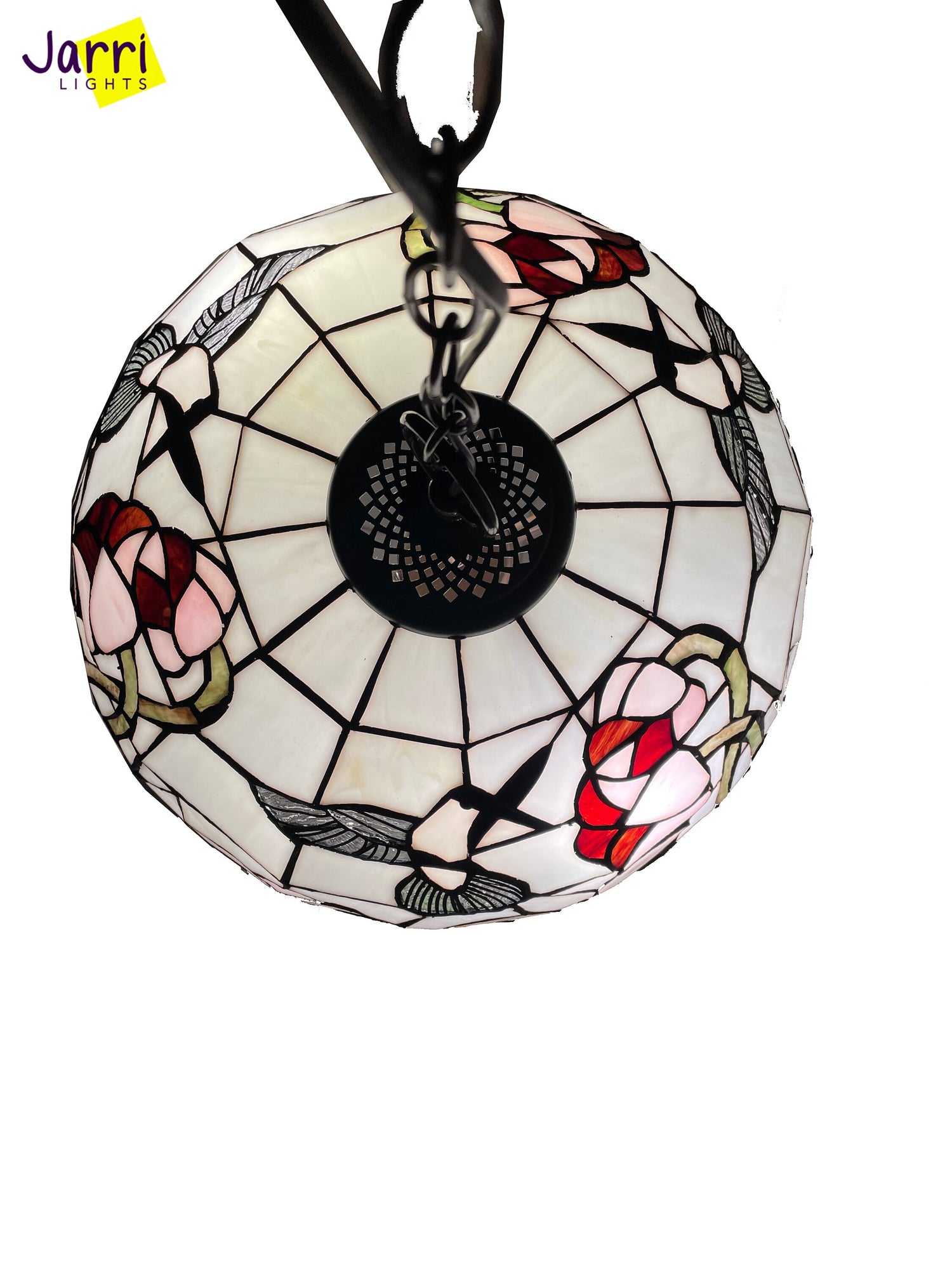 Tiffany Hanging Lamp 16in, Humming Bird Leadglass Stained Glass Crystal Bead Lampshade, Chandelier, Pendant Light, Dining Kitchen Lamp
