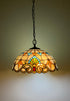 Crown Tiffany Hanging Lamp 16in, Leadglass Stained Glass Shade, Crystal Bead Lampshade, Chandelier, Pendant Light, Living Room Kitchen Lamp