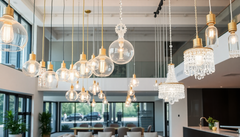 Pairing Glass Pendant Lights with Crystal Chandeliers in Open-Plan Homes: Milk, Stained & Blown Glass Styling Tips