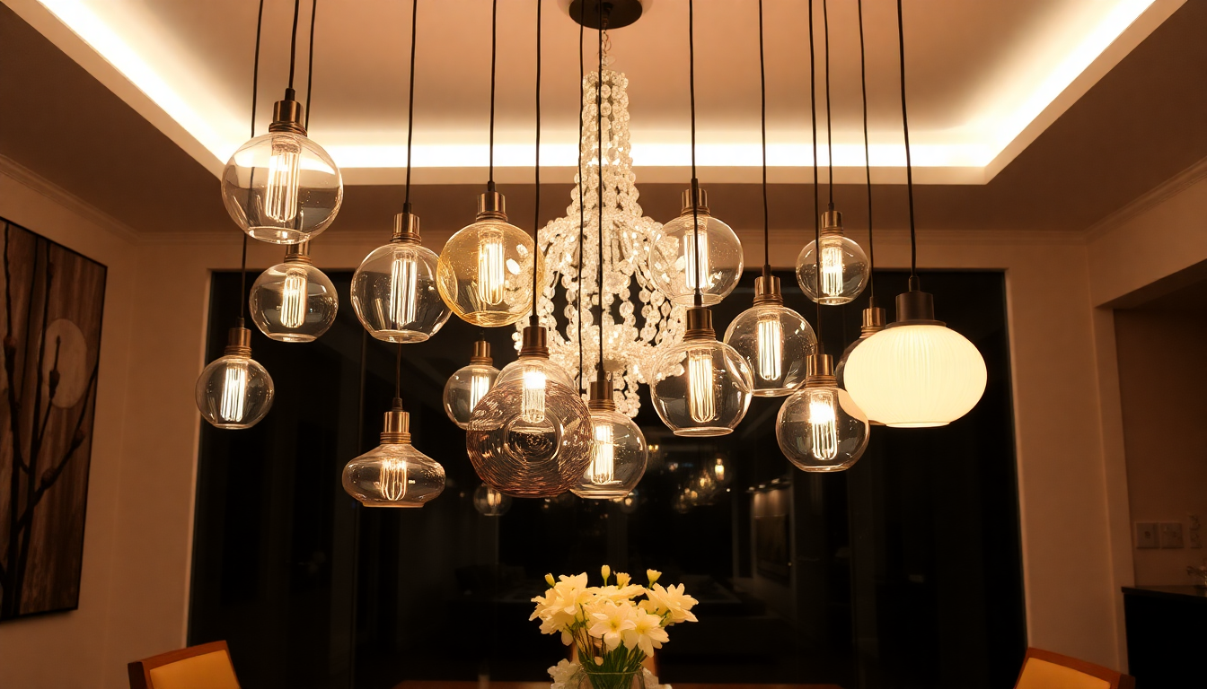 Glass Pendant Lights: Scale, Layering & Savings — Pair Milk, Stained & Blown Glass Pendants with Crystal Chandeliers for Designer Ambiance