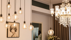 Transitional Lighting Blueprint: Mix Milk, Stained & Blown Glass Pendant Lights with Crystal Chandeliers for a Unified Home Ambiance