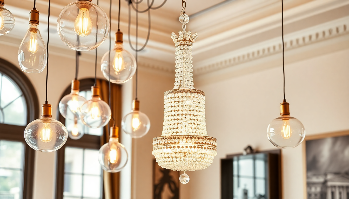 Expert Design Tips for Integrating Milk, Stained, and Blown Glass Pendant Lights with Crystal Chandeliers to Elevate Your Home Ambiance