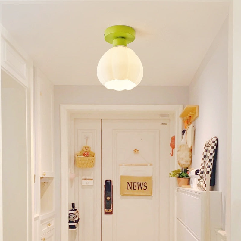 Cream Flower Simple Modern Corridor Aisle Suction Lamp