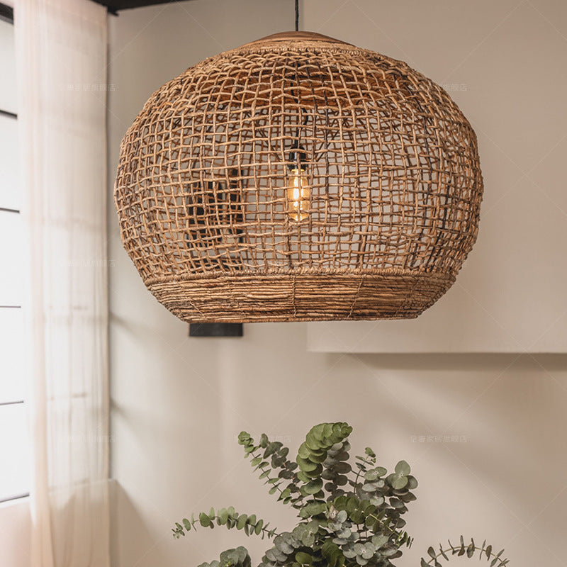 Japanese Style Dining Room Chandelier Rattan Art