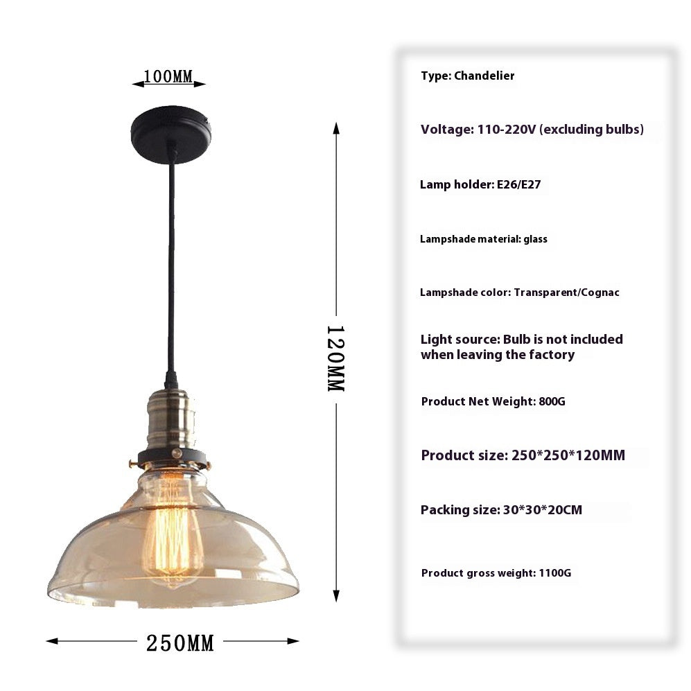 Stair Bar Single-head Droplight Simple Glass Lamp