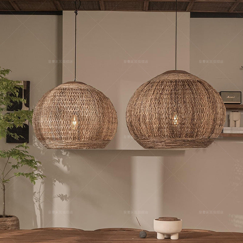 Japanese Style Dining Room Chandelier Rattan Art