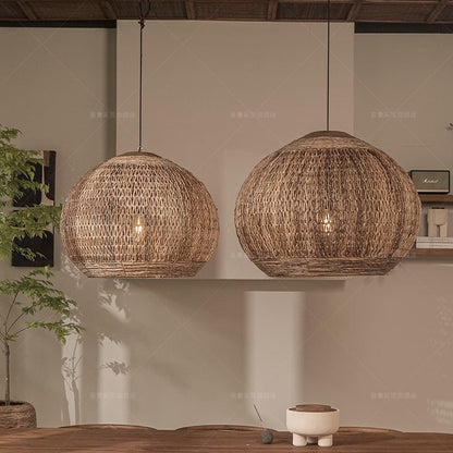 Japanese Style Dining Room Chandelier Rattan Art