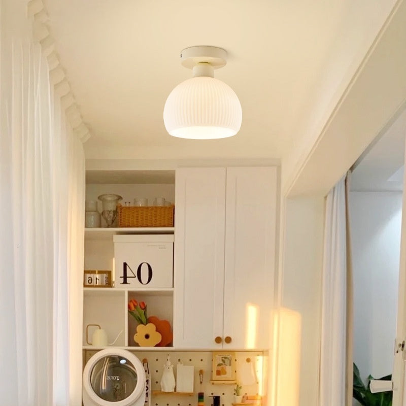 Cream Flower Simple Modern Corridor Aisle Suction Lamp