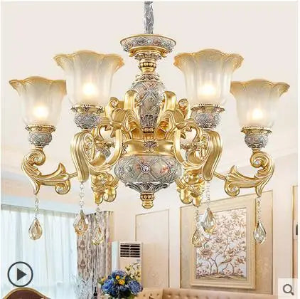 European living room luxurious atmospheric resin chandelier simple European villa dining room light luxury bedroom lamp