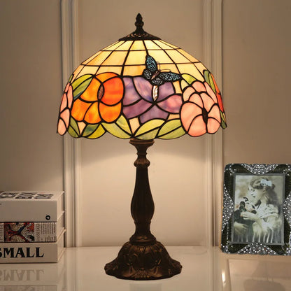 Elegant Butterfly Style Tiffany Table Lamp | Stained Glass LED Bedside Lamp for Home, Restaurant &amp; Bar