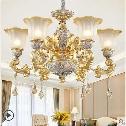 European living room luxurious atmospheric resin chandelier simple European villa dining room light luxury bedroom lamp