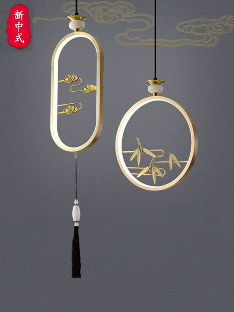 Elegant Copper Bedside Chandelier - Simple Luxury Droplight for Bedroom and Dining Room