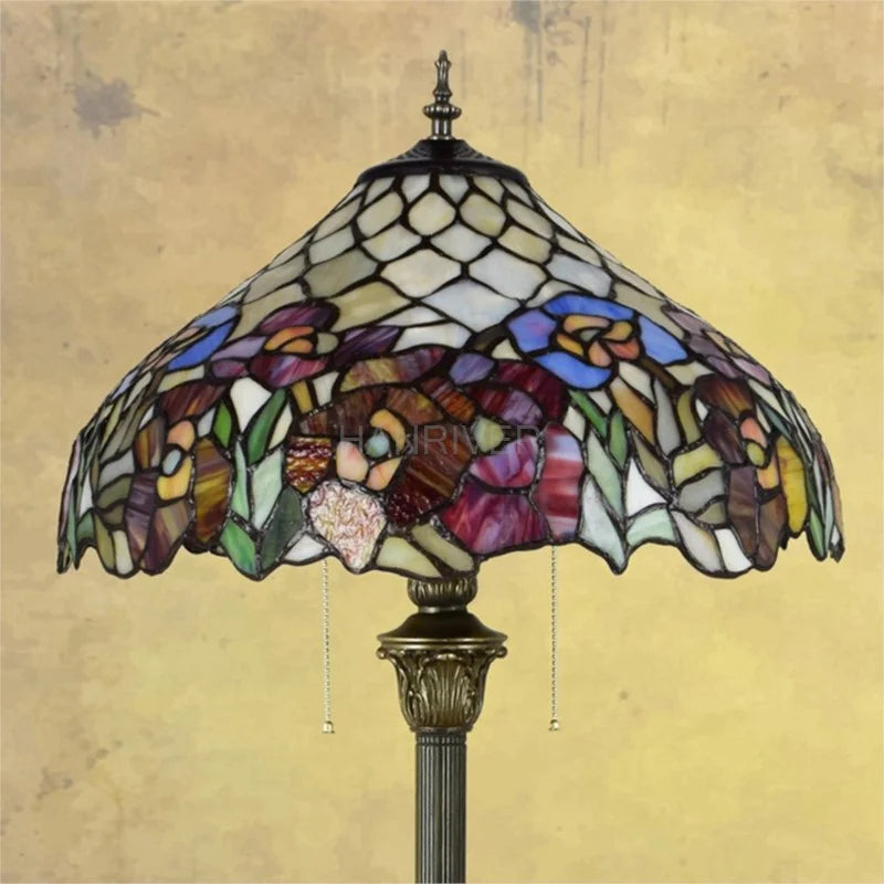 Rose Design Stained Glass Floor Lamp for Living Room Dining Room or Bedroom  Elegant Lighting for Bar or Club