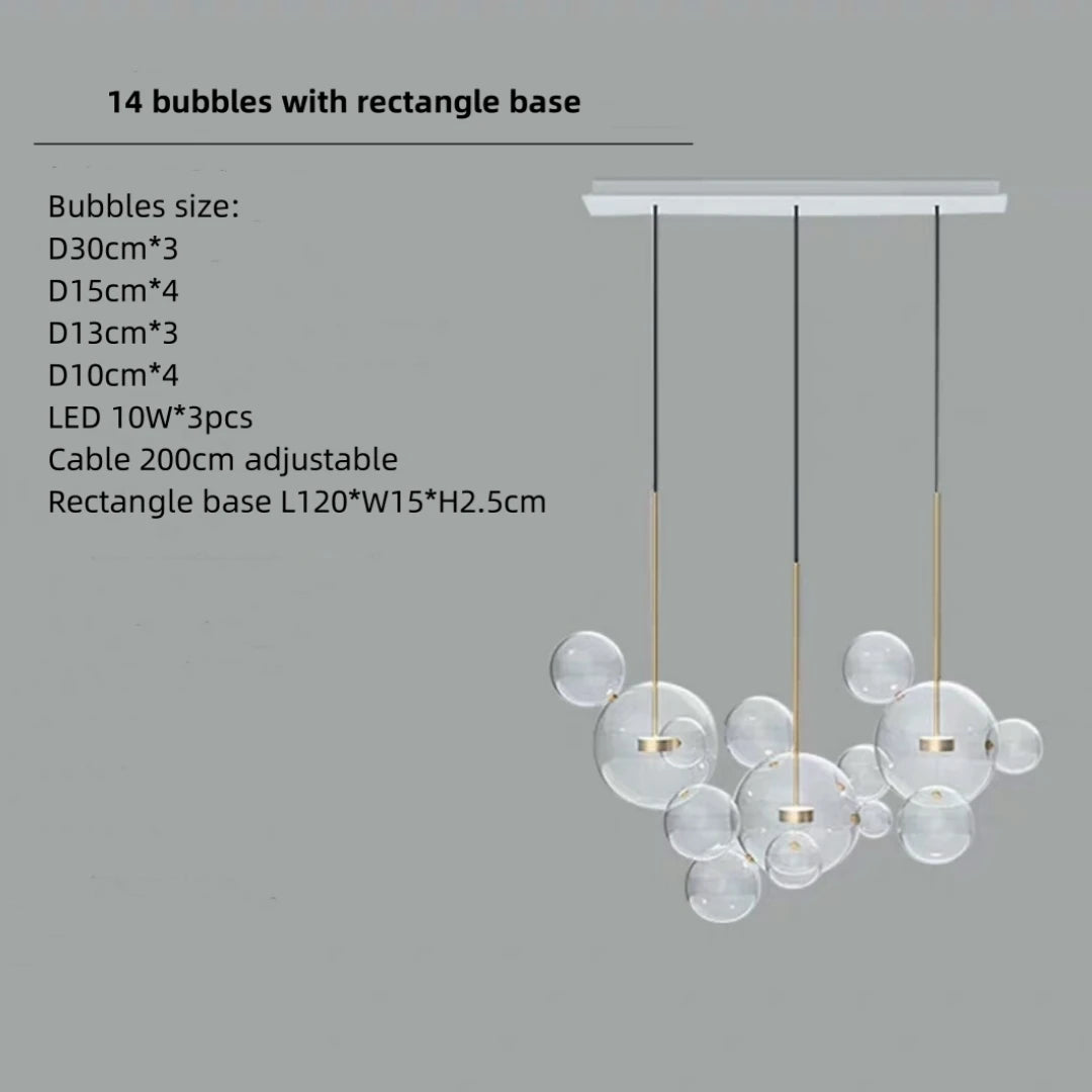 Artpad Living Room Chandelier Lighting Glass Bubble LED Chandelier for Dining Room Hanging Lamps for Ceiling Decoration Home