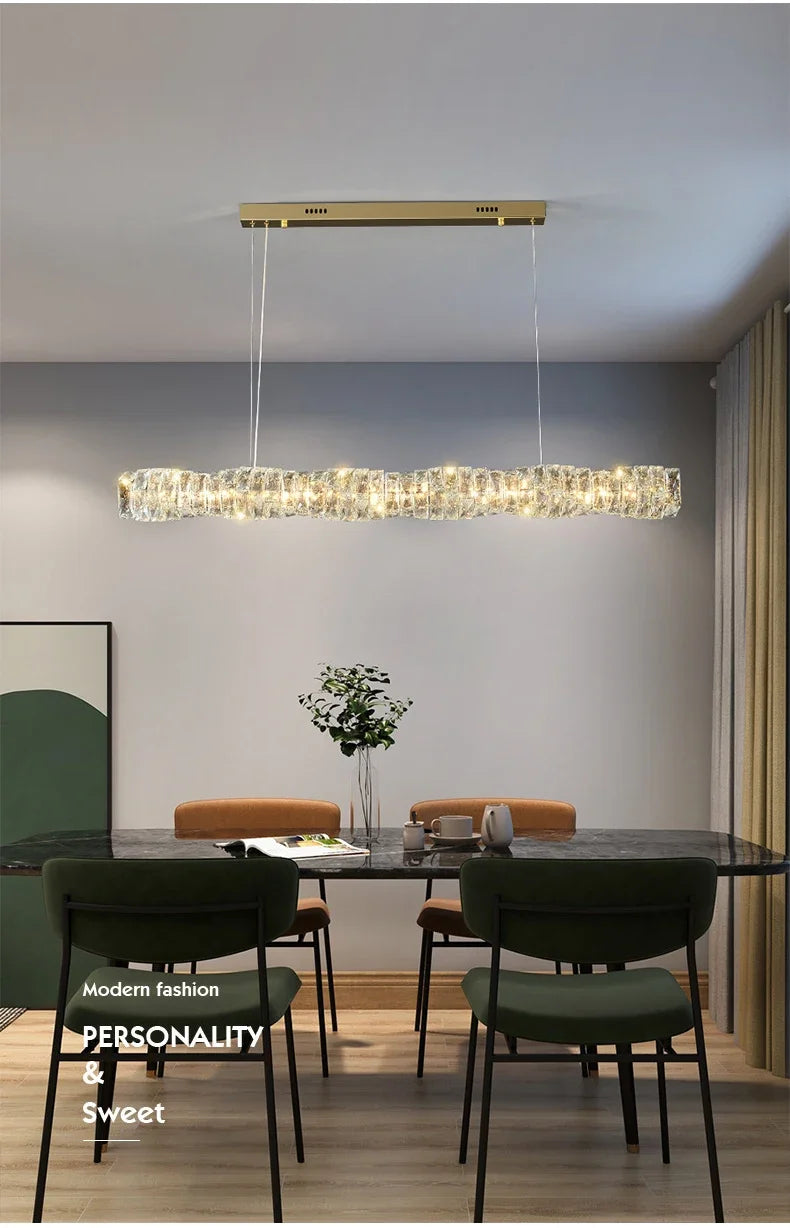 Modern Luxury LED Crystal Chandeliers for Dining Room Kitchen Lighting Decor Lustre Pendant Chandelier Indoor Bar Lights Fixture