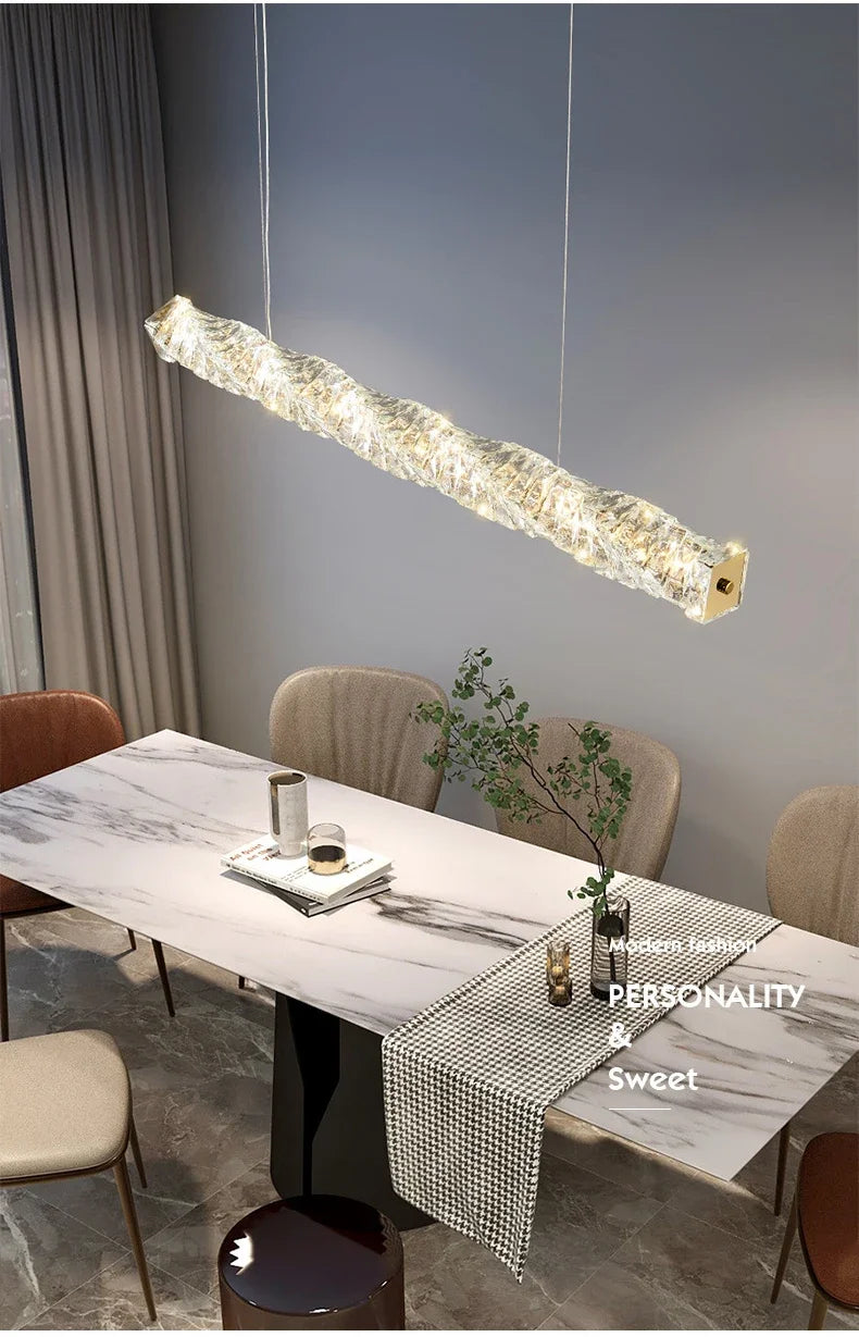 Modern Luxury LED Crystal Chandeliers for Dining Room Kitchen Lighting Decor Lustre Pendant Chandelier Indoor Bar Lights Fixture