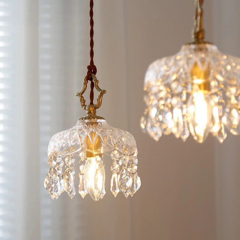 Modern LED Pendant Light Crystal Chandeliers Bedroom Luxury Glass Lamp for Home Decor Suspension Hanging Lights Fixtures