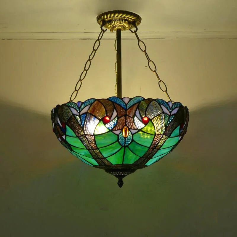 Tiffany Grape Stained Glass Pendant Lights Vintage Mediterranean Hanglamp Living Room Decor Hanging Lamp Luminaire Suspension