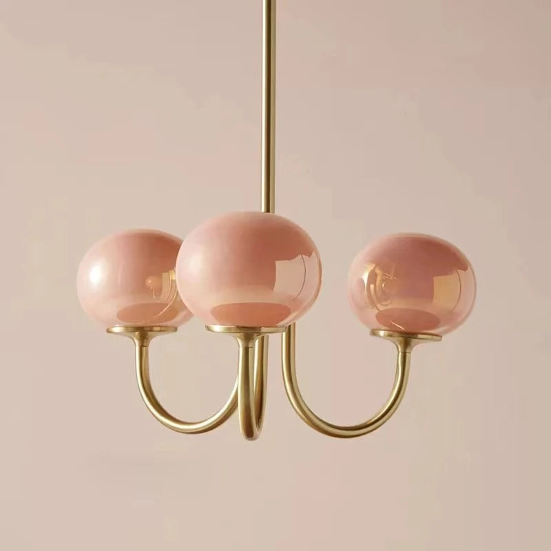 Modern Pink and White Glass Ball Pendant Chandelier for Stylish Living Room Bedroom or Kitchen