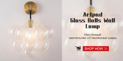 Artpad Living Room Chandelier Lighting Glass Bubble LED Chandelier for Dining Room Hanging Lamps for Ceiling Decoration Home