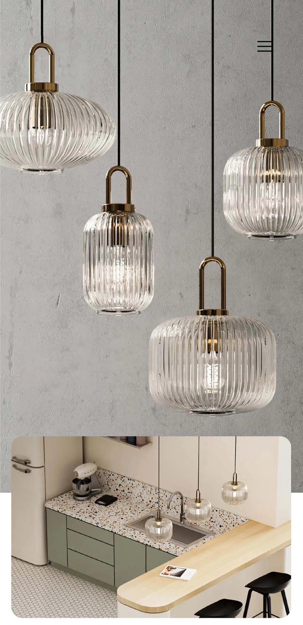 Nordic Minimalist Glass Pendant Lights Japanese LED Chandeliers for Dining Room Kitchen Bedside Home Decoration Hanging Lamp