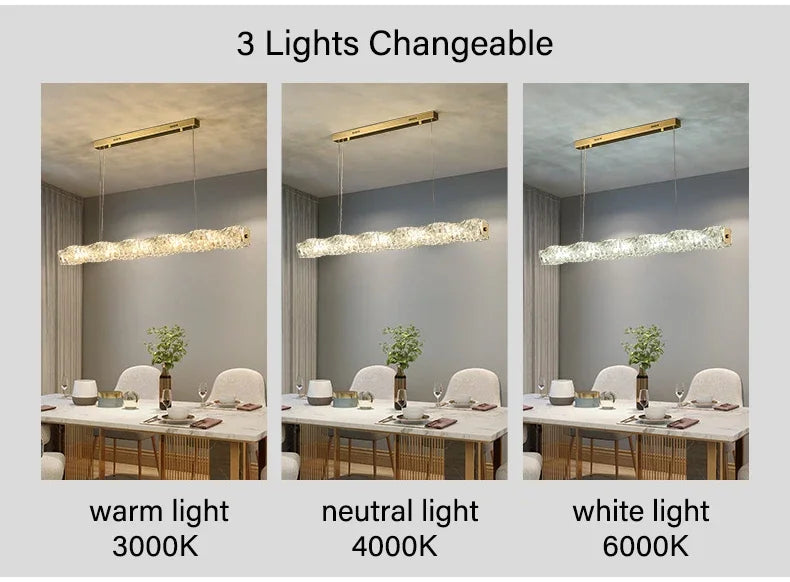 Modern Luxury LED Crystal Chandeliers for Dining Room Kitchen Lighting Decor Lustre Pendant Chandelier Indoor Bar Lights Fixture