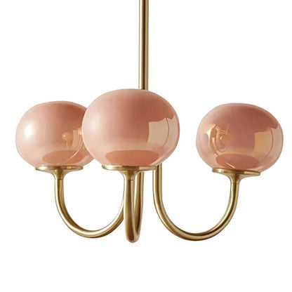 Modern Pink and White Glass Ball Pendant Chandelier for Stylish Living Room Bedroom or Kitchen