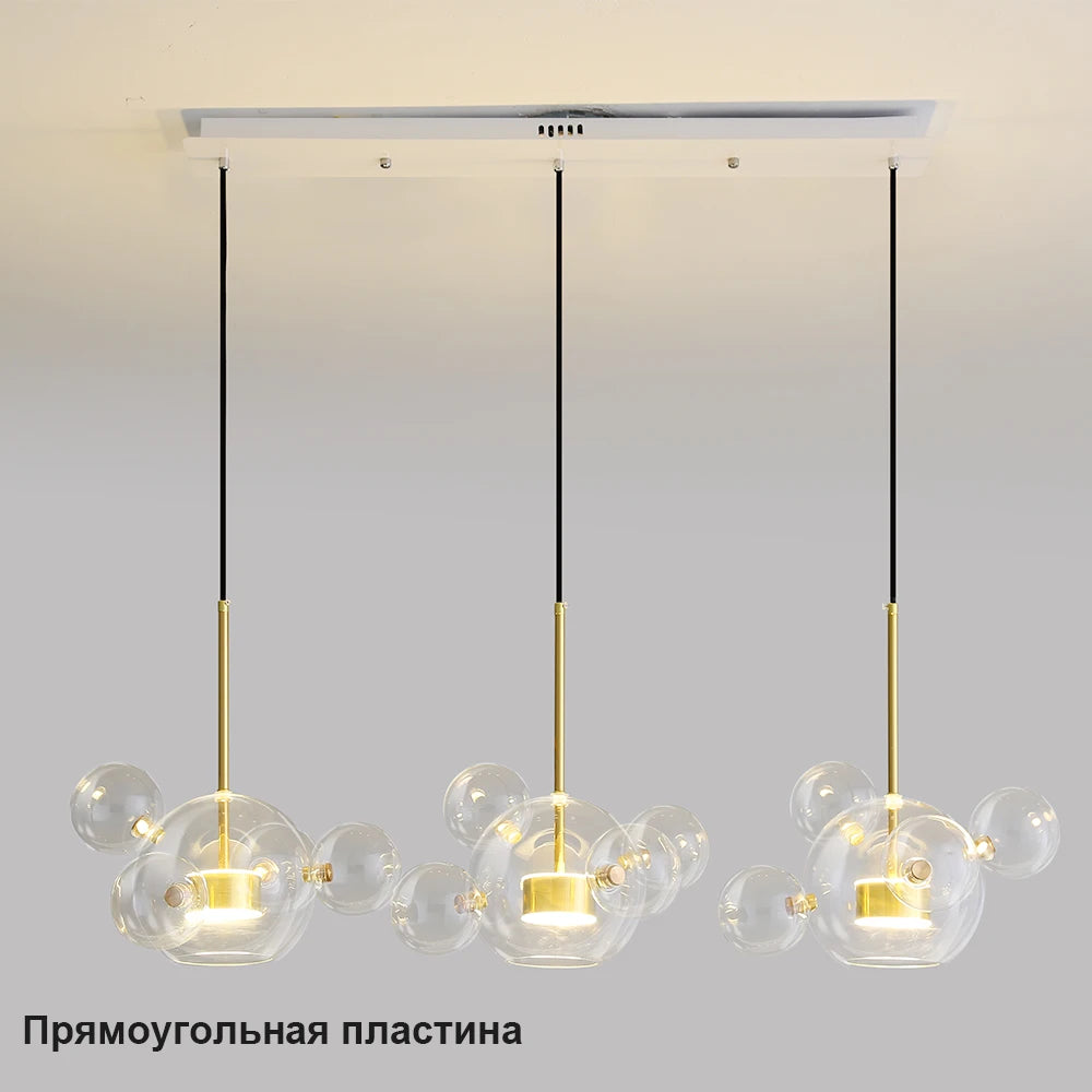 Artpad Living Room Chandelier Lighting Glass Bubble LED Chandelier for Dining Room Hanging Lamps for Ceiling Decoration Home