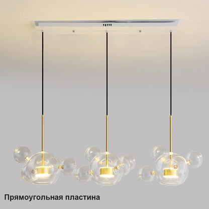 Artpad Living Room Chandelier Lighting Glass Bubble LED Chandelier for Dining Room Hanging Lamps for Ceiling Decoration Home