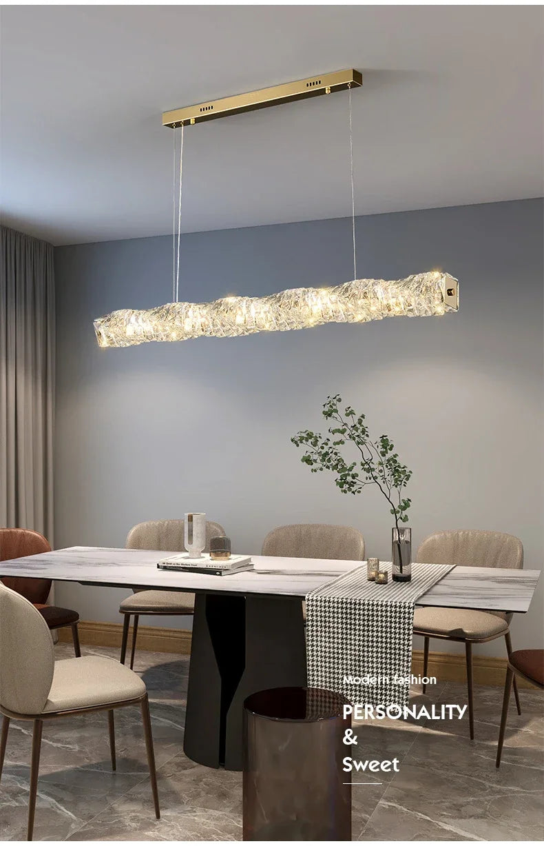 Modern Luxury LED Crystal Chandeliers for Dining Room Kitchen Lighting Decor Lustre Pendant Chandelier Indoor Bar Lights Fixture